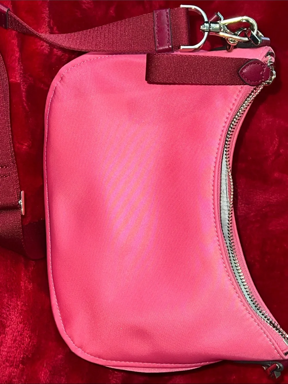 kate spade Hot Pink and Burgundy Crossbody Shoulder Bag